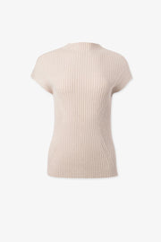 Cap-Sleeved Ribbed Pullover in 2 Colours