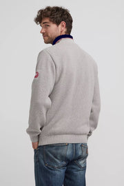 Classic Windproof Quarter-Zip Knitted Cotton Sweater in 4 Colours