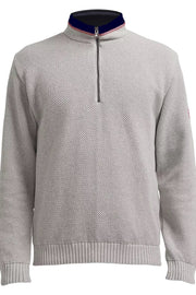 Classic Windproof Quarter-Zip Knitted Cotton Sweater in 4 Colours