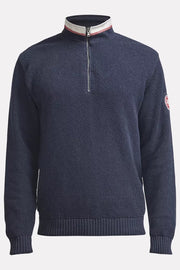 Classic Windproof Quarter-Zip Knitted Cotton Sweater in 4 Colours