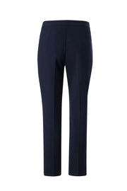 Straight-Legged Pin-Tuck Trousers in Navy