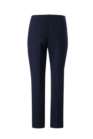 Straight-Legged Pin-Tuck Trousers in Navy