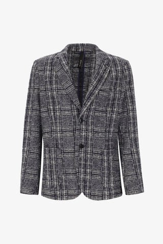 Osea Boiled-Wool Jacket in Blue Plaid