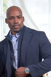 Masterson Waffle Knit Bibbed Sportcoat in Navy