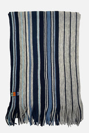 Raschel Scarf in Dark Grey-Navy Stripes