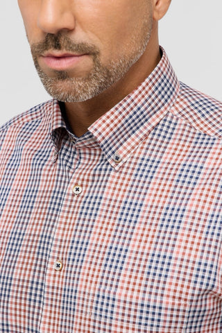 Long-Sleeved Micro-Check Sport Shirt in  2 Colours