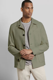 Cotton Shirt Jacket in Olive