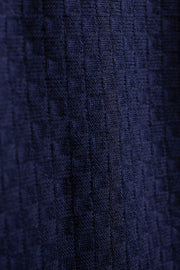 Basketweave Crew Neck Sweater in Navy