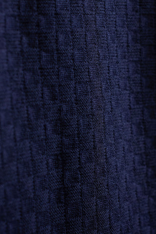 Basketweave Crew Neck Sweater in Navy