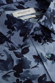 Julian Long Sleeve Woven Shaped Shirt in Cobalt