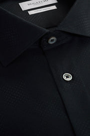 Axel Long Sleeve Woven Shirt in Black