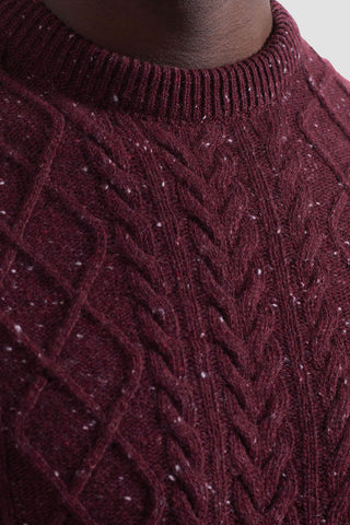 Cable Diamond Stitch Crew Neck Sweater in 2 Colors