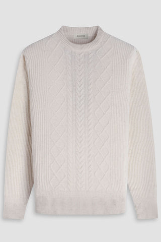 Cable Diamond Stitch Crew Neck Sweater in 2 Colors
