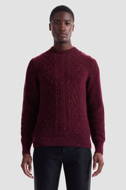 Cable Diamond Stitch Crew Neck Sweater in 2 Colors