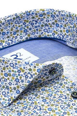 Long-Sleeved Casual Shirt Flower Print