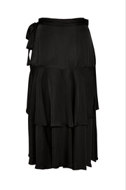 Vloras Silky Wrap Skirt in Black
