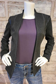 Double-Knit Hip-Length Jacket Charcoal