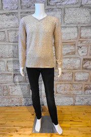 Long-Sleeved, V-Neck Cashmere Sweater in 2 Colours