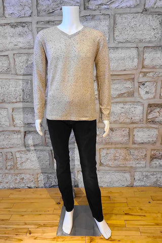 Long-Sleeved, V-Neck Cashmere Sweater in 2 Colours