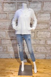 Long-Sleeved Cotton Shirt White or Black