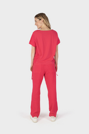 Short Sleeved Linen Top in Two Colours