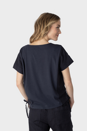 Short Sleeved Linen Top in Two Colours