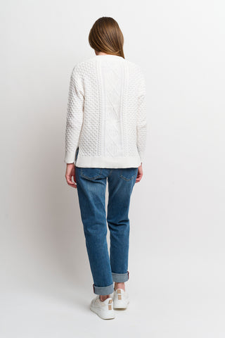 Cable Knit Sweater in Off White