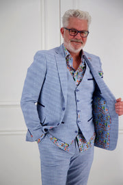 Summer Blazer in Small Blue Check