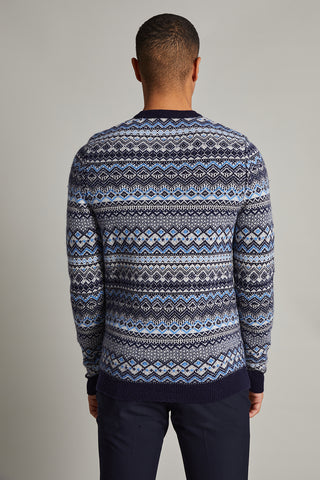Triton Jacquard Knitted Wool Pullover