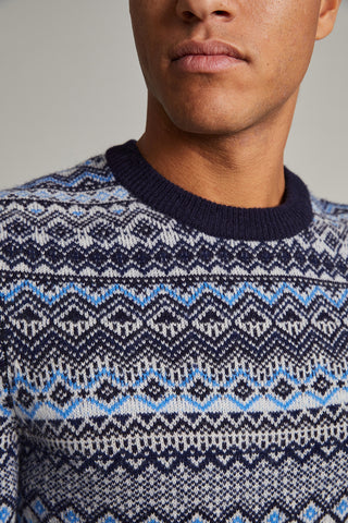 Triton Jacquard Knitted Wool Pullover