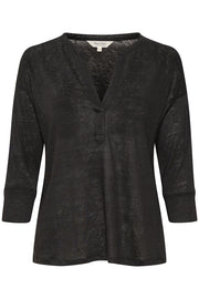 Petronelle Long Sleeve T-Shirt with Button Neck
