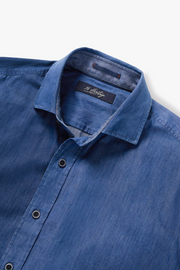 Cotton Jean Shirt in Rinse Denim