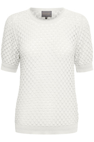 Urd Short-Sleeved Knitted Pullover Spring Gardenia