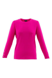 Crew Neck Long Sleeve Jersey Top in 6 Colors