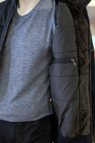 Full-Zip Quilted Jacket Navy