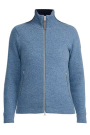 Claire Windproof Full-Zip Sweater in Fade Blue