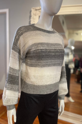 Autumn Cashmere Stripped Crew Neck Sweater