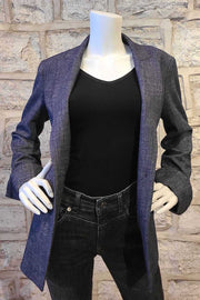 Linen-Like Soft Jacket With Removable Hoodie Indigo