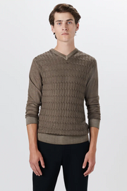 Bugatchi V-Neck Cable Sweater in 2 colours