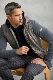 Quilted-Front, Hooded Jacket