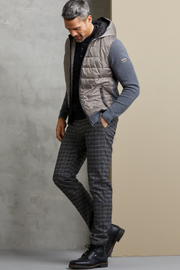 Quilted-Front, Hooded Jacket