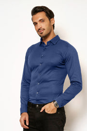 Long-Sleeved Jersey Knit Sport Shirt in 8 Colours