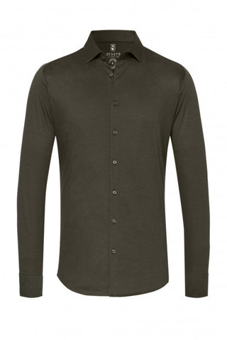 Long-Sleeved Jersey Knit Sport Shirt in 8 Colours
