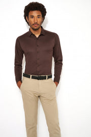 Long-Sleeved Jersey Knit Sport Shirt in 8 Colours