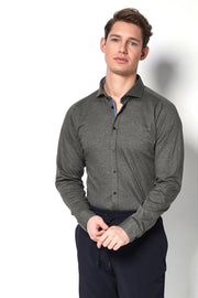 Long-Sleeved, Jersey-Knit Sport Shirt in 3 Colours