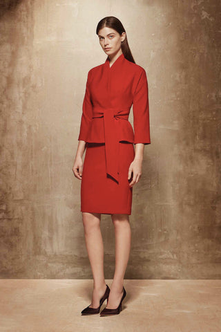 Knee-Length Suit Skirt Red