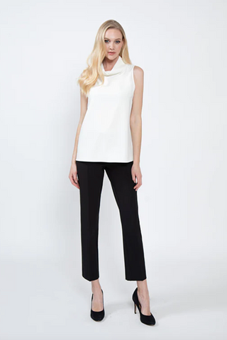Cropped Double-Knit Pant in Black