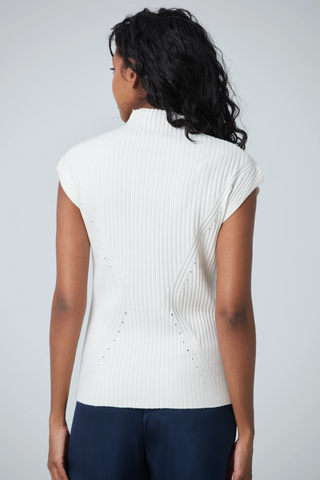 Cheminee Sleeveles Top With Pointelle Rib