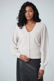 Ribbed Cardigan with Puffed Sleeves in 3 colours