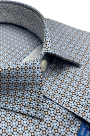 Blue Sport Shirt in Diamond Pattern
